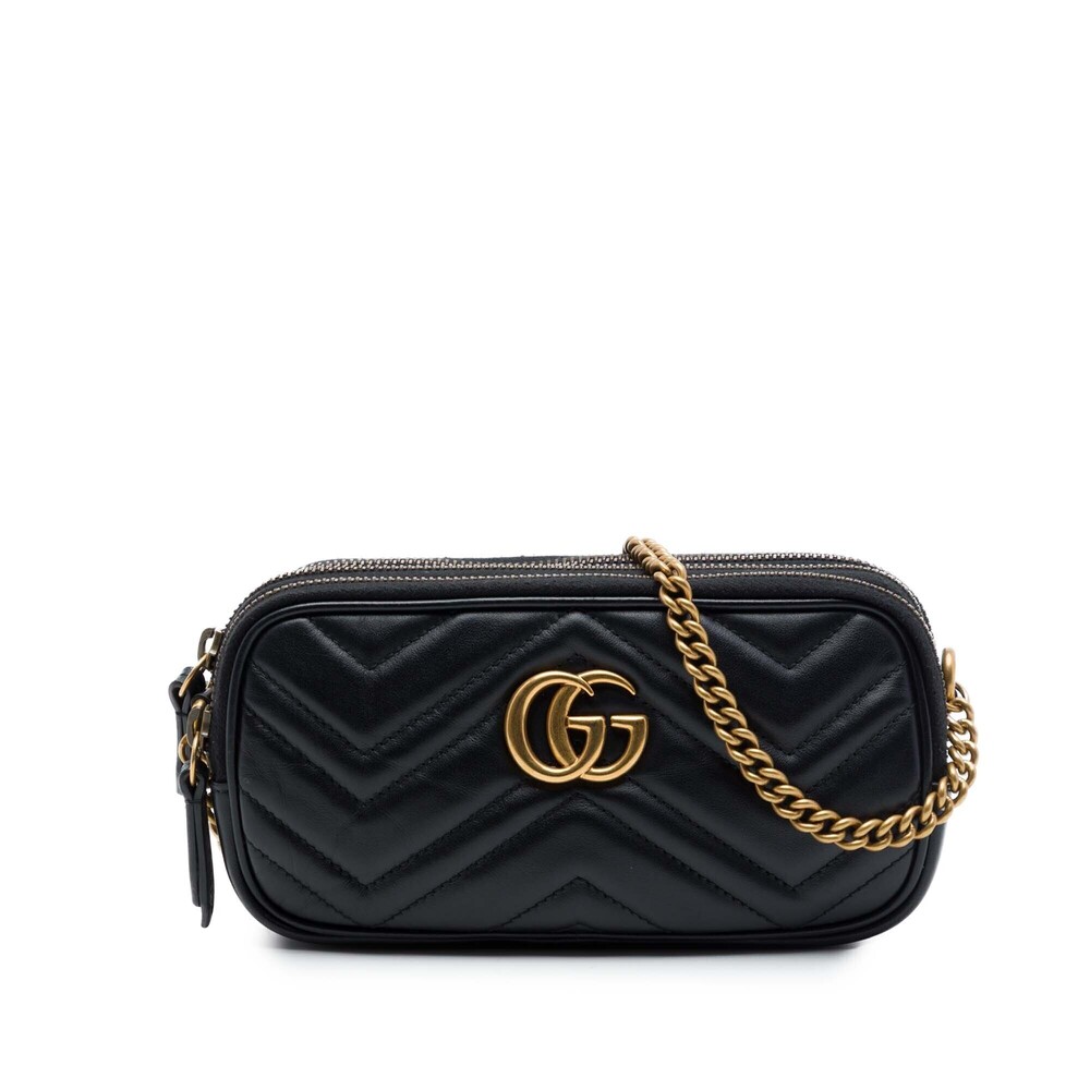 Pre-Loved Gucci Mini GG Marmont Matelasse Leather Triple Zip Crossbody